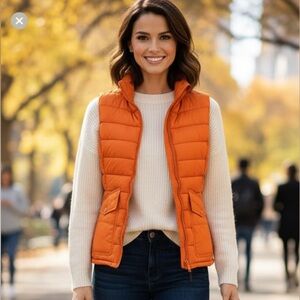 Parajamper Orange Quilted Puffer Vest size large